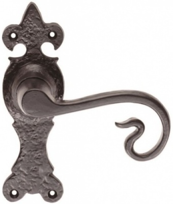 Curly Tail Lever Door Handle on Various Backplates